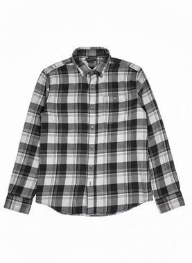 Eddie Bauer Flannel Button Down Long Sleeve Men's Black & White Large
